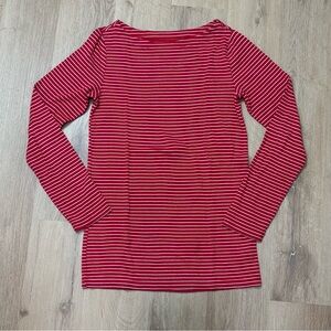 Gap Maternity Red and White Striped Boat Neck Long Sleeve Top Shirt Medium